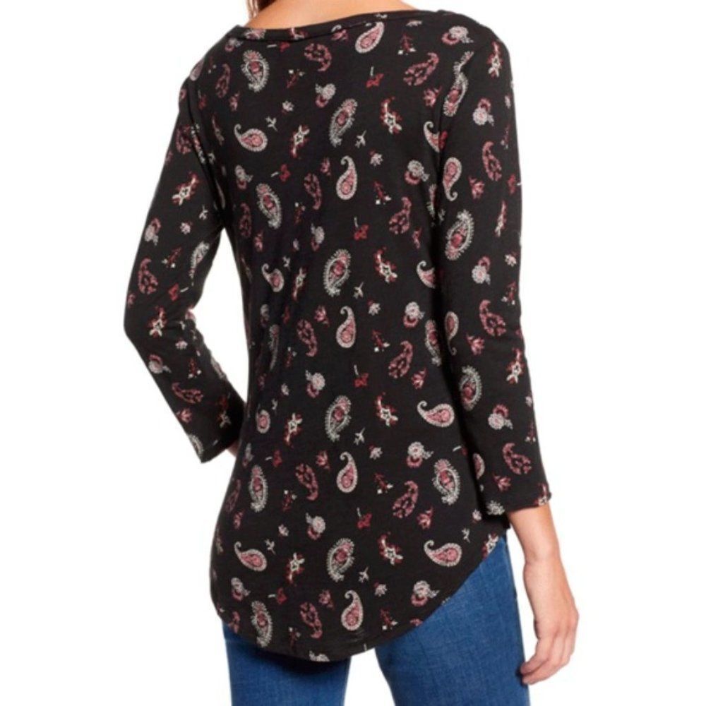 NWT Lucky Brand Allover Paisley Tee Size XS - Picture 2 of 3